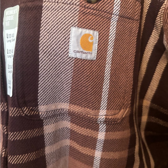 Carhartt Women's Loose Fit Heavyweight Twill Long Sleeve Shirt L (12-14) - Picture 3 of 5